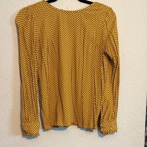Ann Taylor Yellow Blouse with White Polka Dots